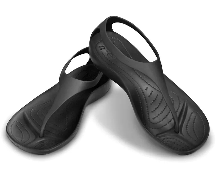 Women Sexi Flip Black Black Crocs Sandals