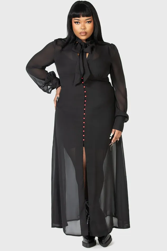 Women Shirt Killstar Cecile Maxi Dress