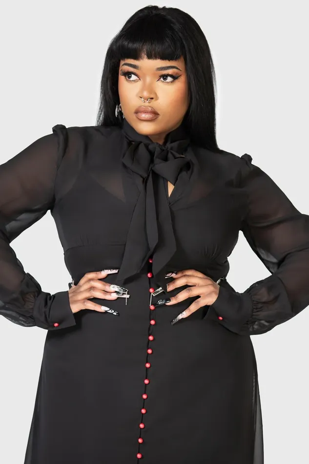 Women Shirt Killstar Cecile Maxi Dress