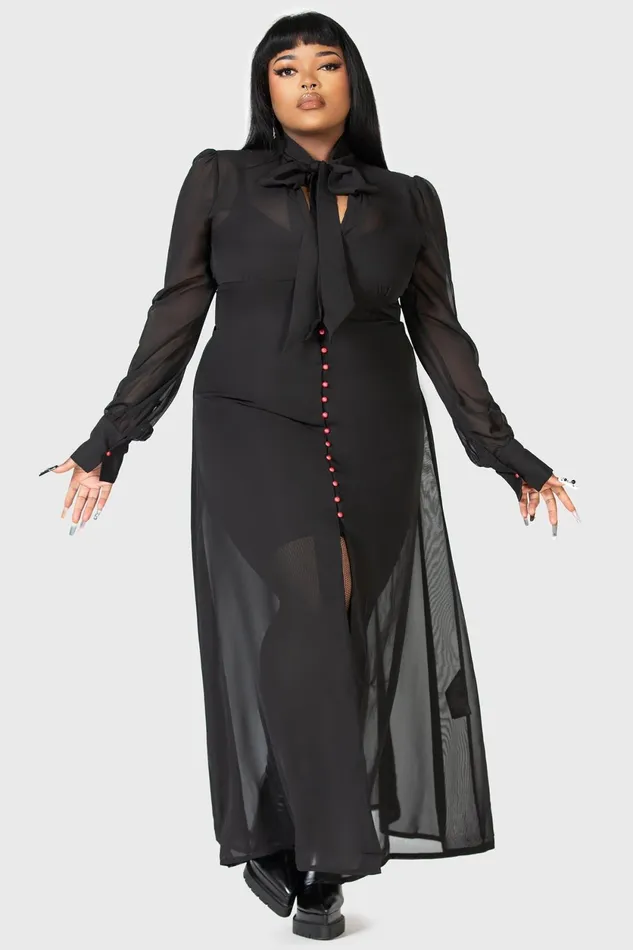 Women Shirt Killstar Cecile Maxi Dress