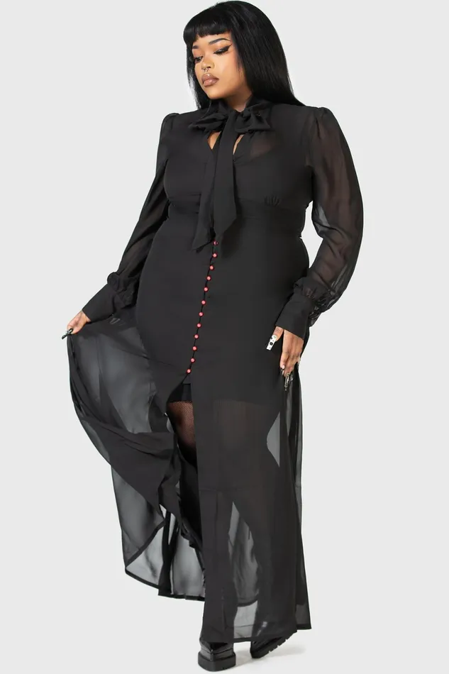 Women Shirt Killstar Cecile Maxi Dress