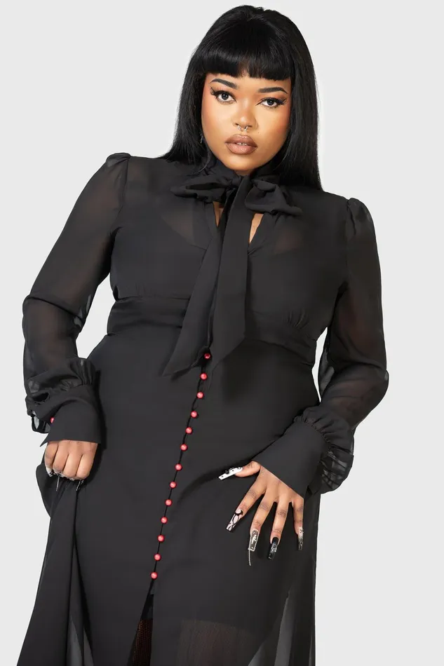 Women Shirt Killstar Cecile Maxi Dress