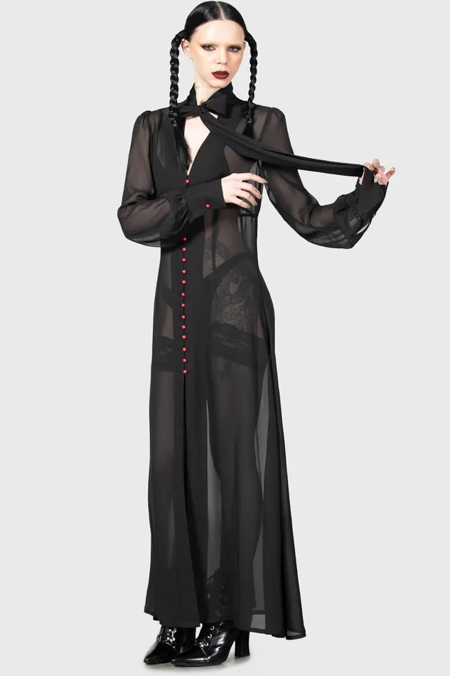 Women Shirt Killstar Cecile Maxi Dress