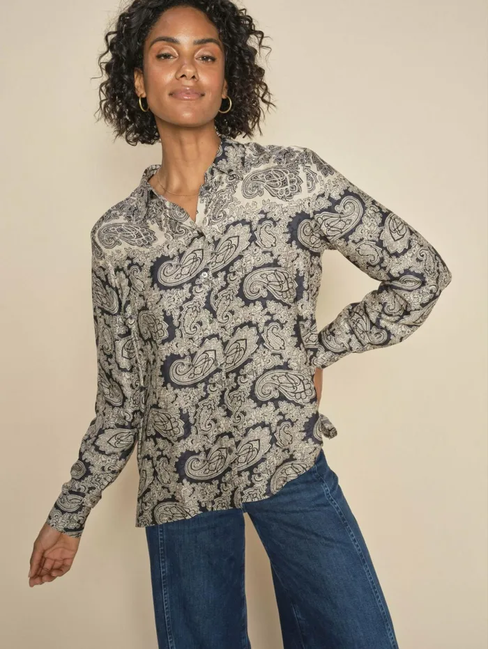 Women Shirts MOS MOSH MMEike Invert Shirt Salute Navy