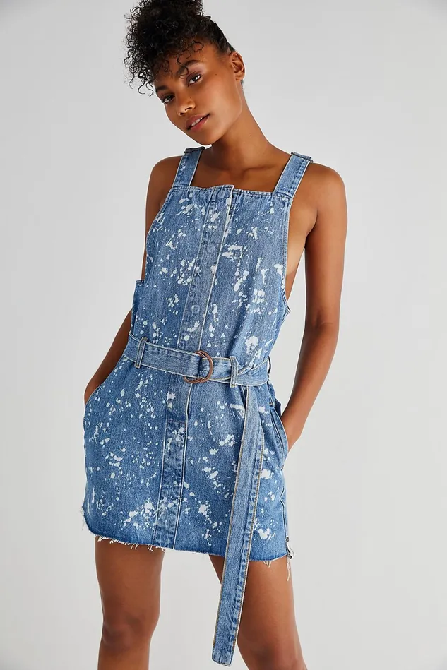 Women Skirts Free People OneTeaspoon Denim Pini Dress Royal Salt