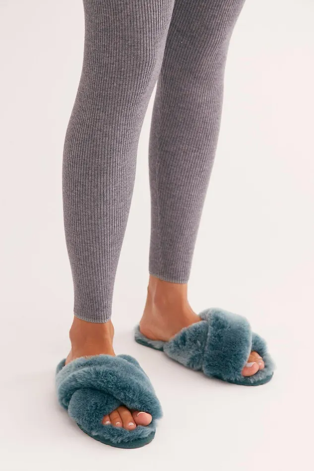 Women Slippers Free People Mayberry Slipper Frosted Deep Teal