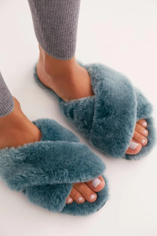 Women Slippers Free People Mayberry Slipper Frosted Deep Teal