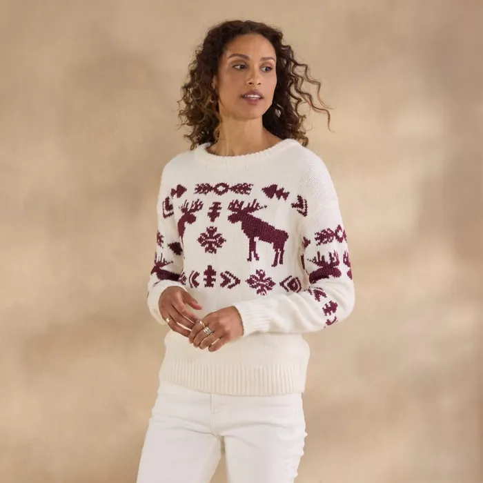 Women Spirited Moose Sweater Marshmallow Sundance Catalog Sweaters Women Spirited Moose Sweater Marshmallow Sundance Catalog Sweaters
