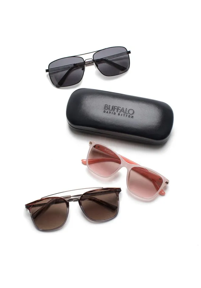 Women Square Color Blocked Sunglasses Tortoise Buffalo David Bitton Sunglasses