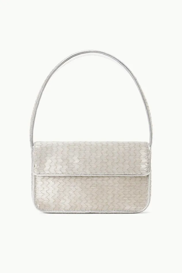 Women STAUD Beaded TOMMY BEADED BAG SILVER