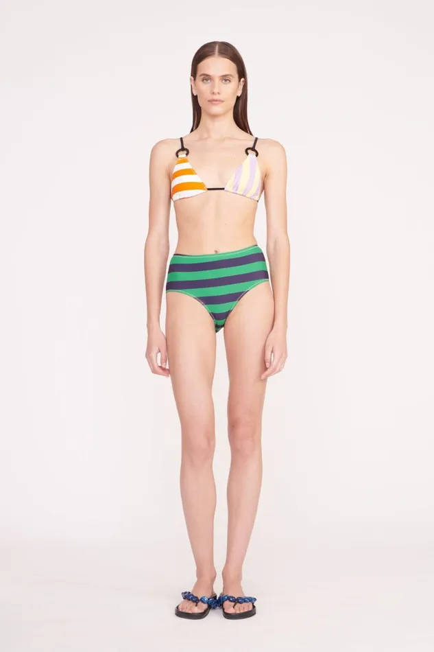 Women STAUD Bikinis DEVON HIGH RISE BIKINI BOTTOM CABANA STRIPE MULTI Women STAUD Bikinis DEVON HIGH RISE BIKINI BOTTOM CABANA STRIPE MULTI