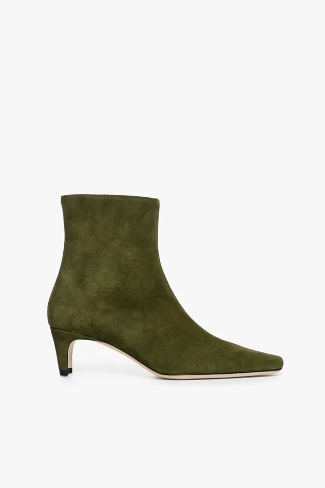 Women STAUD Boots WALLY ANKLE BOOT OLIVE SUEDE