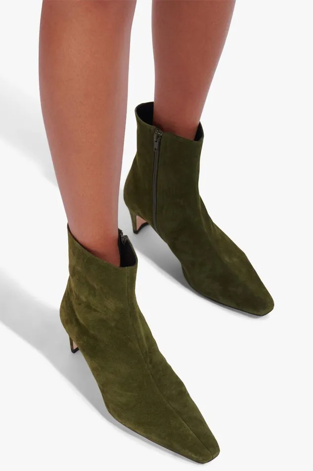 Women STAUD Boots WALLY ANKLE BOOT OLIVE SUEDE