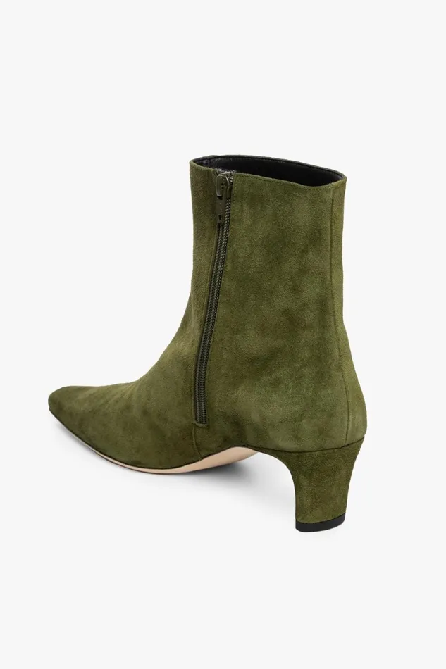 Women STAUD Boots WALLY ANKLE BOOT OLIVE SUEDE
