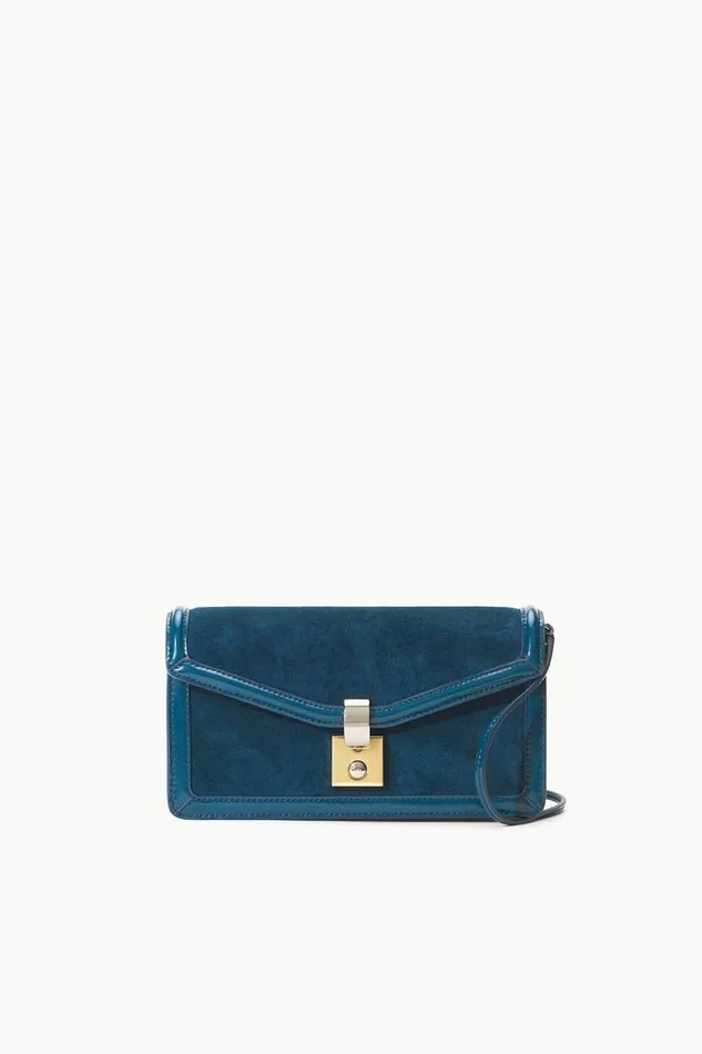 Women STAUD Clutches GWEN CLUTCH INK BLUE SUEDE
