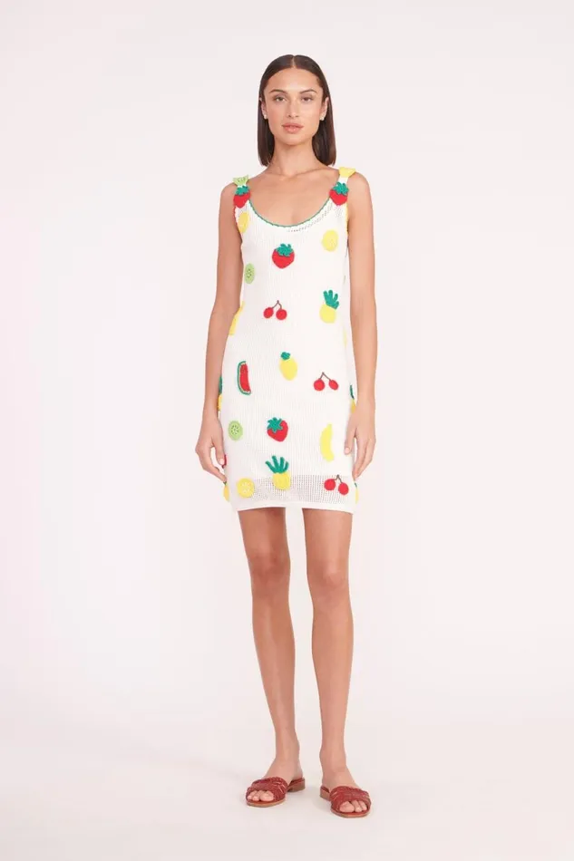 Women STAUD Cover Ups MINI MARACUYA DRESS CROCHET FRUIT