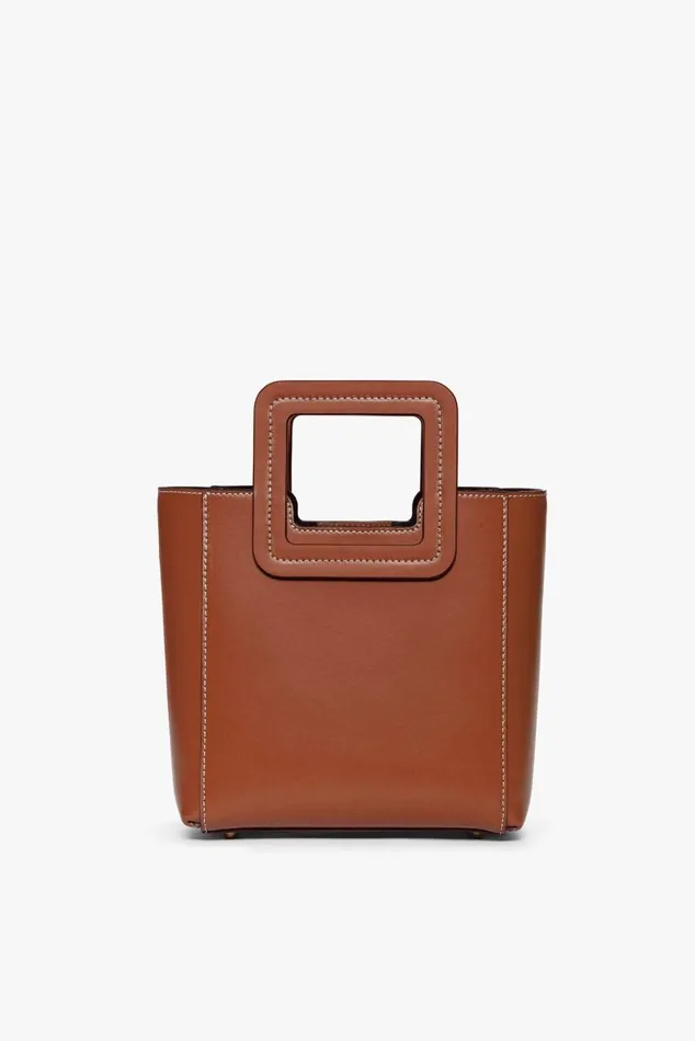 Women STAUD Crossbody MINI SHIRLEY LEATHER BAG SADDLE