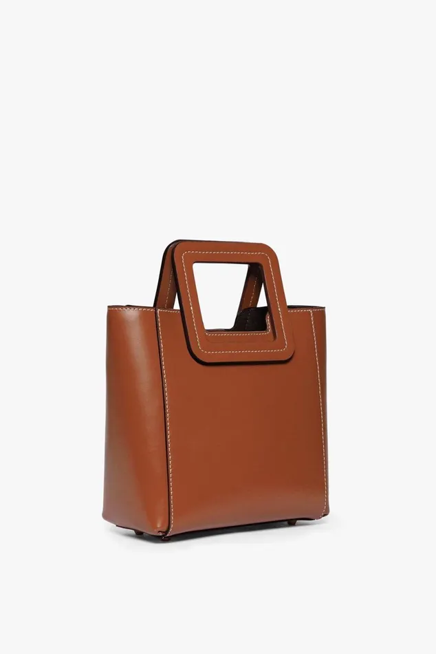 Women STAUD Crossbody MINI SHIRLEY LEATHER BAG SADDLE