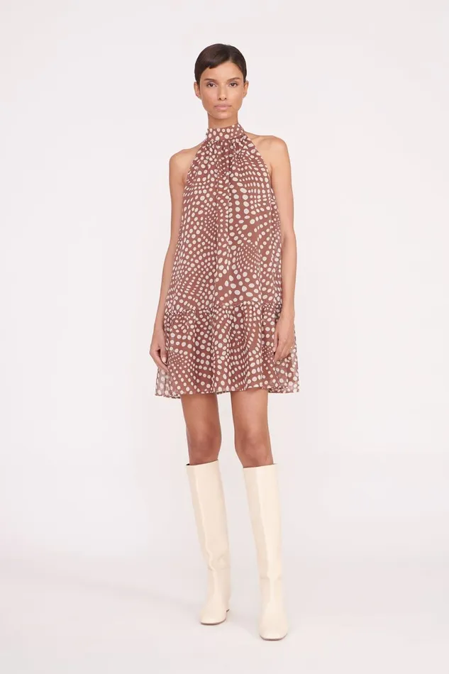 Women STAUD Dresses MARLOWE DRESS CLOVE WAVY DOT