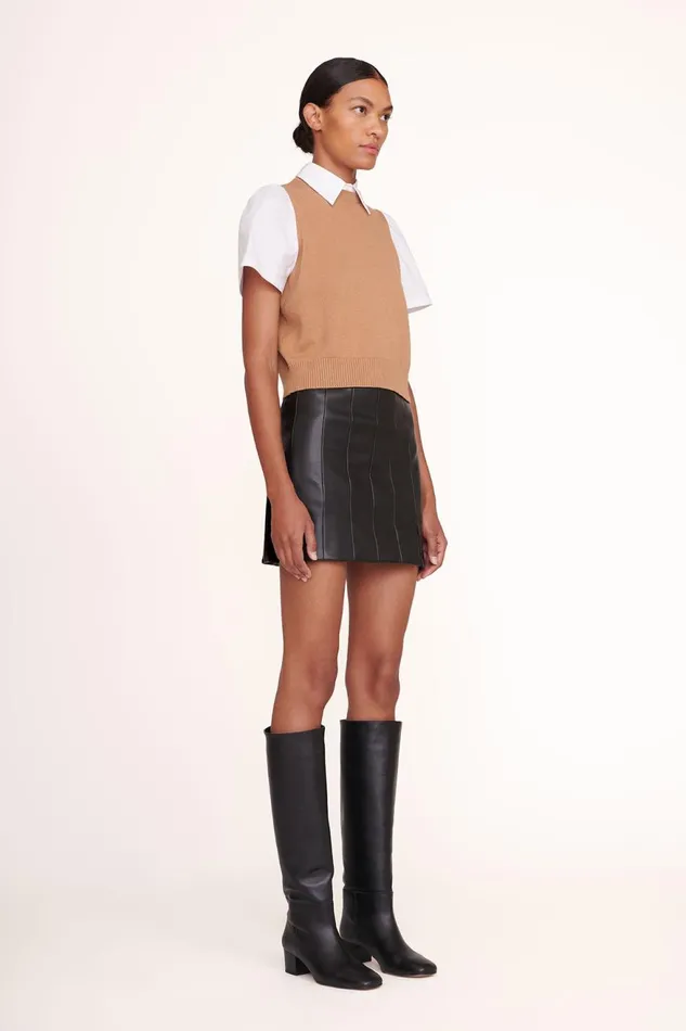 Women STAUD Knits ARYA TOP TAN WHITE