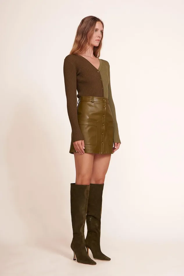 Women STAUD Knits CARGO SWEATER AVOCADO OLIVE