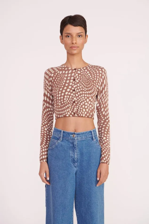 Women STAUD Knits DEANNA SWEATER CLOVE WAVY DOT
