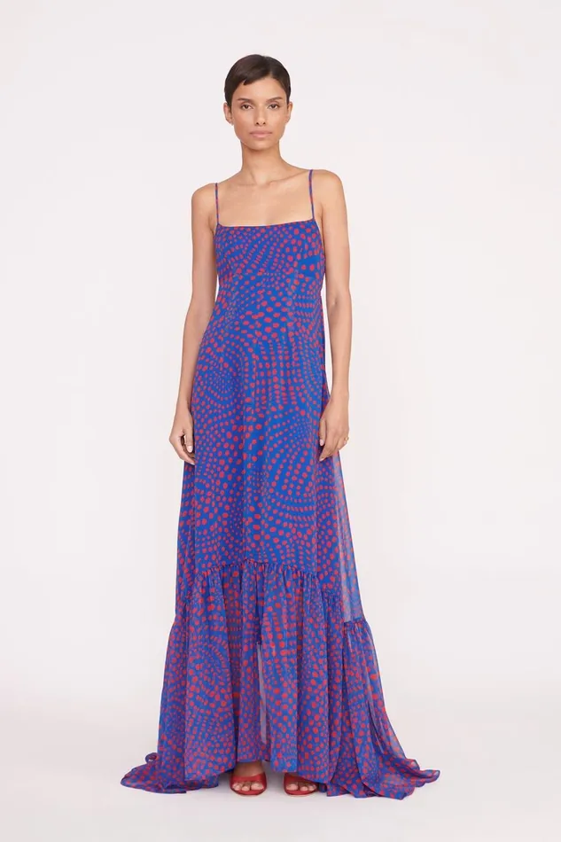 Women STAUD Occasion Dresses FLORENCE DRESS LAPIS WAVY DOT