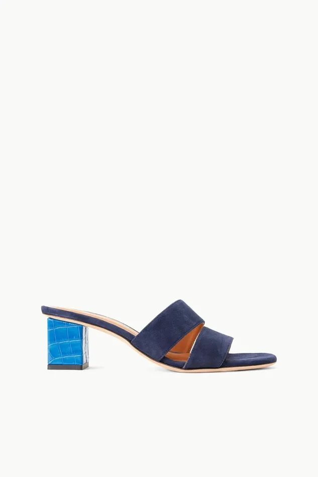 Women STAUD Sandals JULES BLOCK HEEL INK ISLAND BLUE