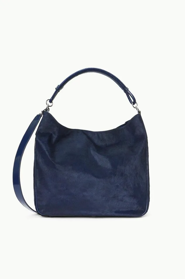 Women STAUD Shoulder PERRY BAG NAVY HAIRCALF