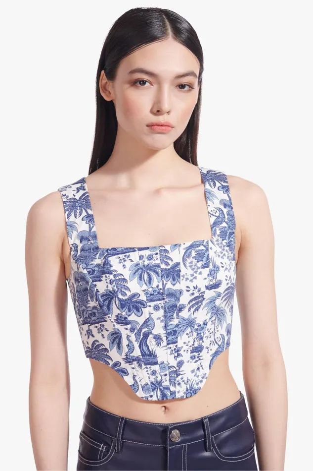 Women STAUD Tops ALICE TOP CHINA BLUE TOILE