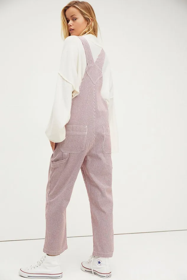 Women StraightLeg Jeans Free People Christina Overalls Cowhide