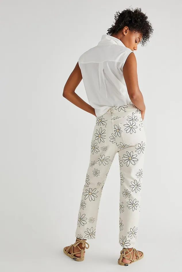 Women StraightLeg Jeans Free People Daisy Wren Jeans Daisy Combo