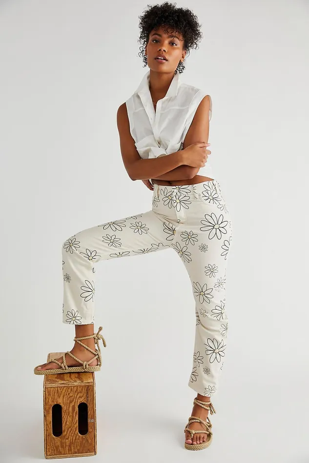 Women StraightLeg Jeans Free People Daisy Wren Jeans Daisy Combo