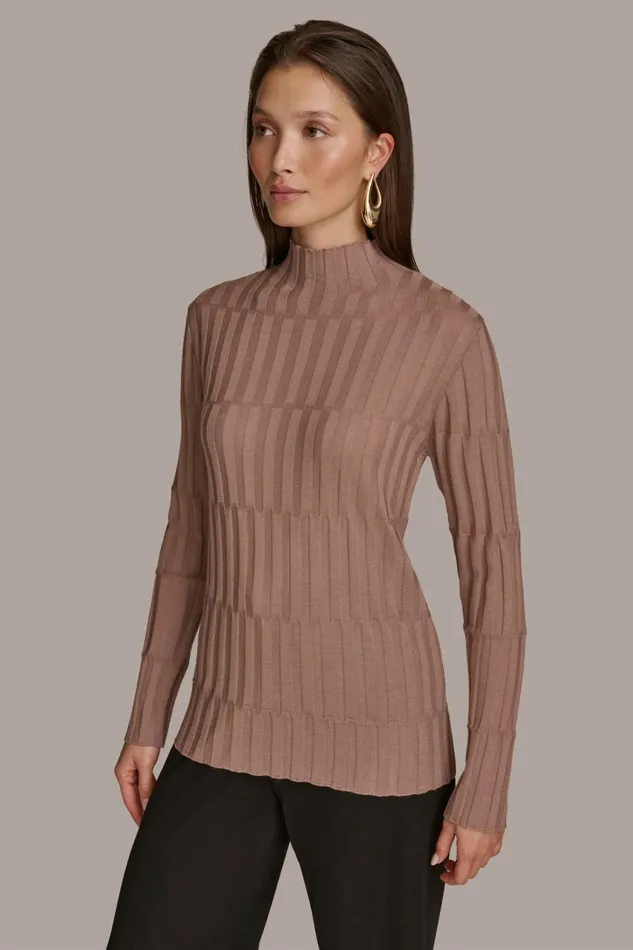 Women Sweaters And Tops Donna Karan MERINO WOOL SWEATER Mink