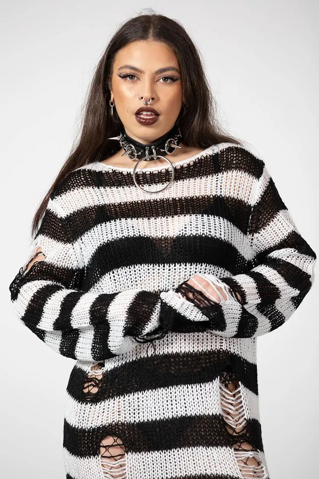 Women Sweaters Killstar Emo Knit Sweater