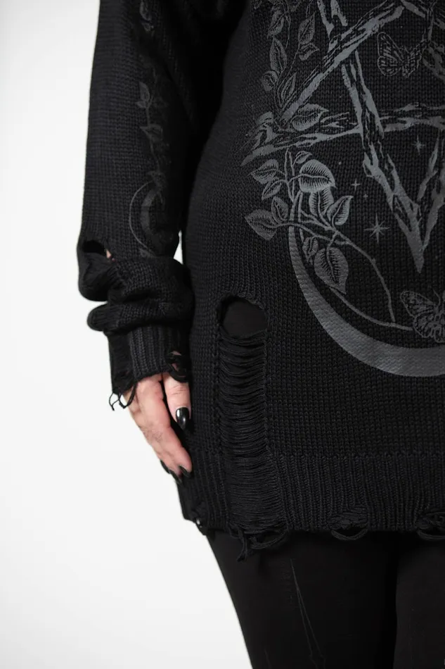 Women Sweaters Killstar Hyperion Hooded Knit Sweater
