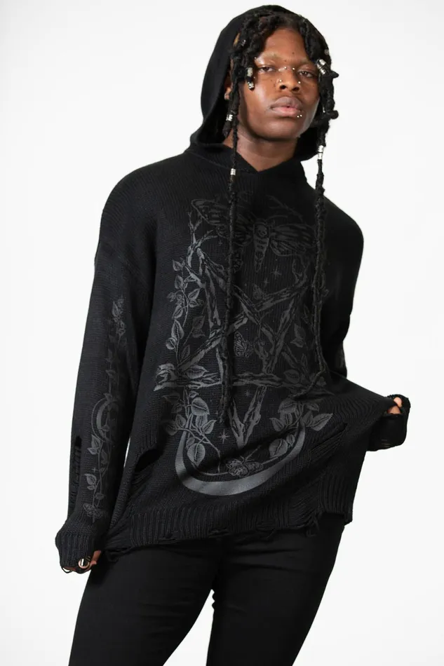 Women Sweaters Killstar Hyperion Hooded Knit Sweater