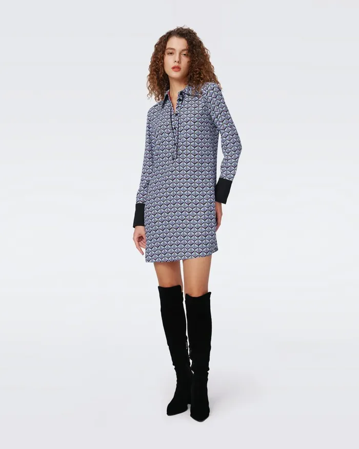 Women Tamina Dress Tiny Stadium Geo Purple Blush DVF Dresses