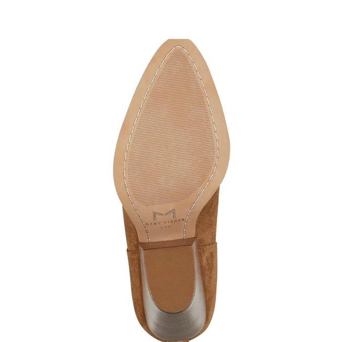 Women Tanilla Heeled Bootie Camel Suede Marc Fisher Casual Boots