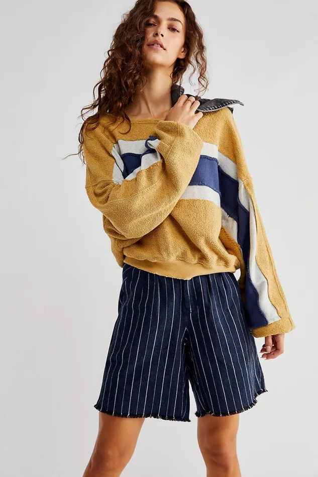 Women Tops Free People Palo Alto Pullover Golden Combo