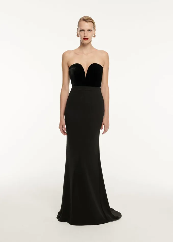 Women Tops Roland Mouret Strapless Velvet Top