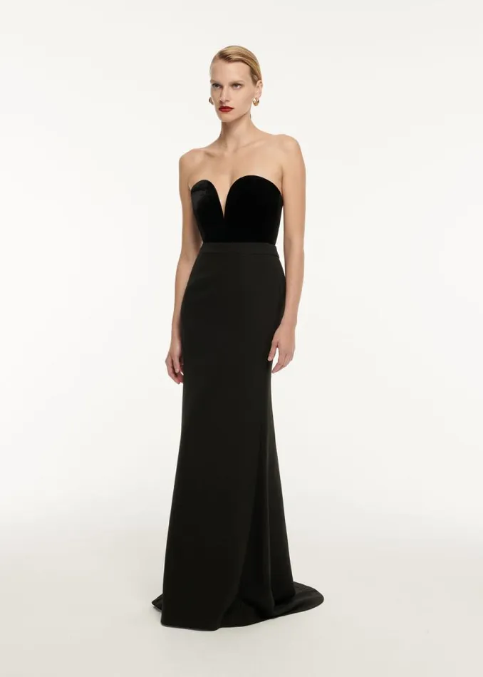 Women Tops Roland Mouret Strapless Velvet Top