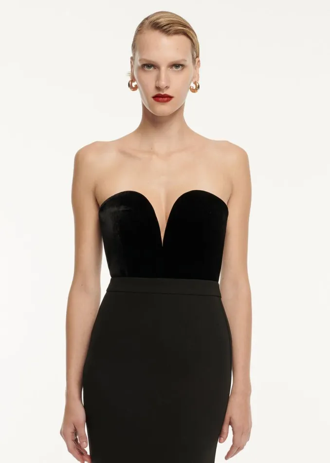 Women Tops Roland Mouret Strapless Velvet Top