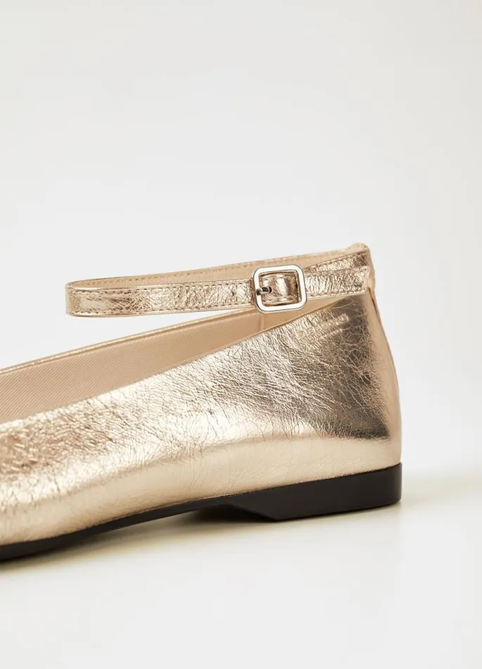 Women Vagabond Ballet Flats DELIA SHOES Gold Metallic Leather