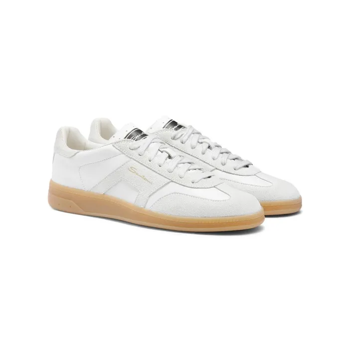 Women White Tumbled Leather Dbs Oly Sneaker Santoni Sneakers