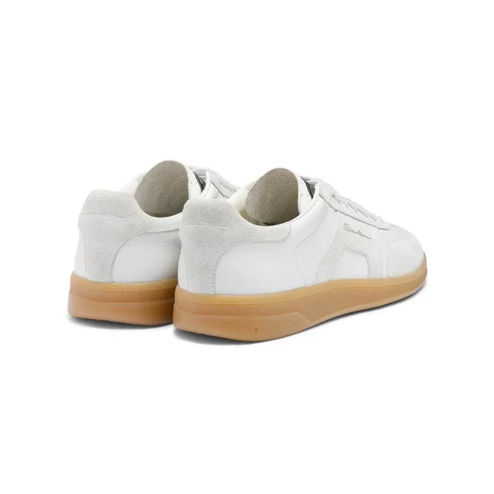Women White Tumbled Leather Dbs Oly Sneaker Santoni Sneakers