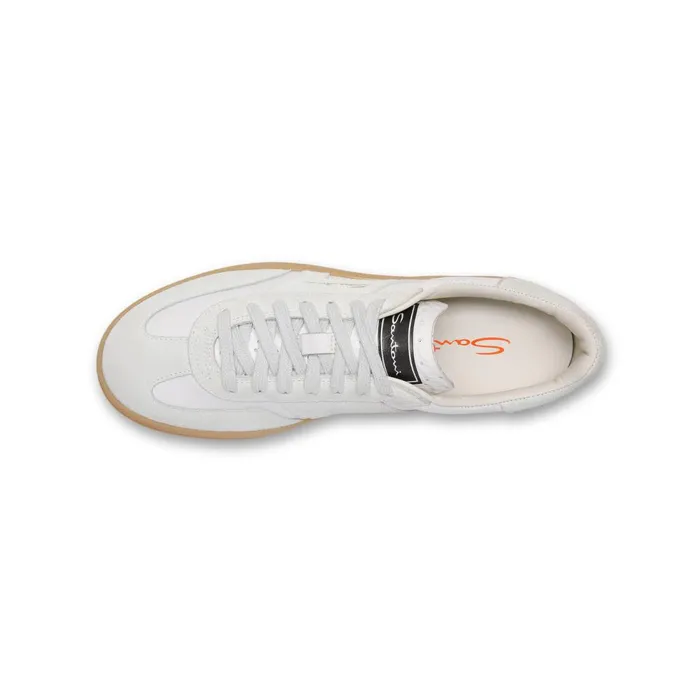 Women White Tumbled Leather Dbs Oly Sneaker Santoni Sneakers