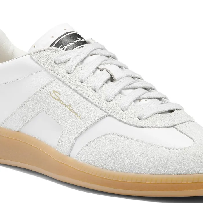 Women White Tumbled Leather Dbs Oly Sneaker Santoni Sneakers