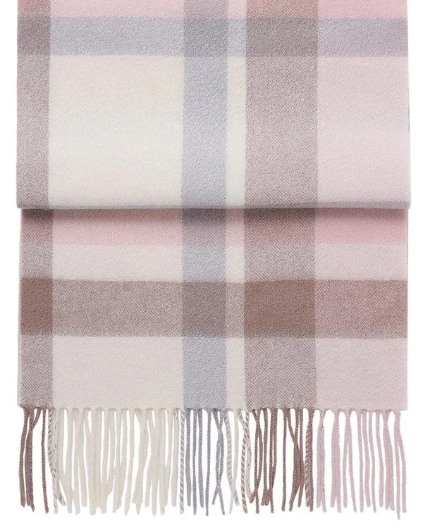 Women Women039s Cashmere Check ScarfIn Pink Grey Pink NPeal Cashmere Scarves