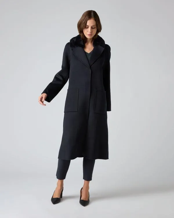 Women Women039s Fur Collar Woven CoatIn Navy Blue Navy Blue NPeal Coats and Jackets Women Women039s Fur Collar Woven CoatIn Navy Blue Navy Blue NPeal Coats and Jackets